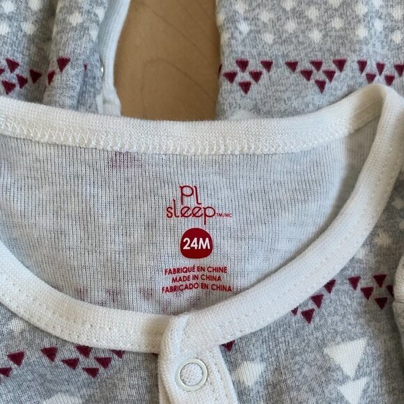 PL Sleep by Petit Lem Footed Pajama unisex Sleeper BNWOT holiday winter - Picture 4 of 5